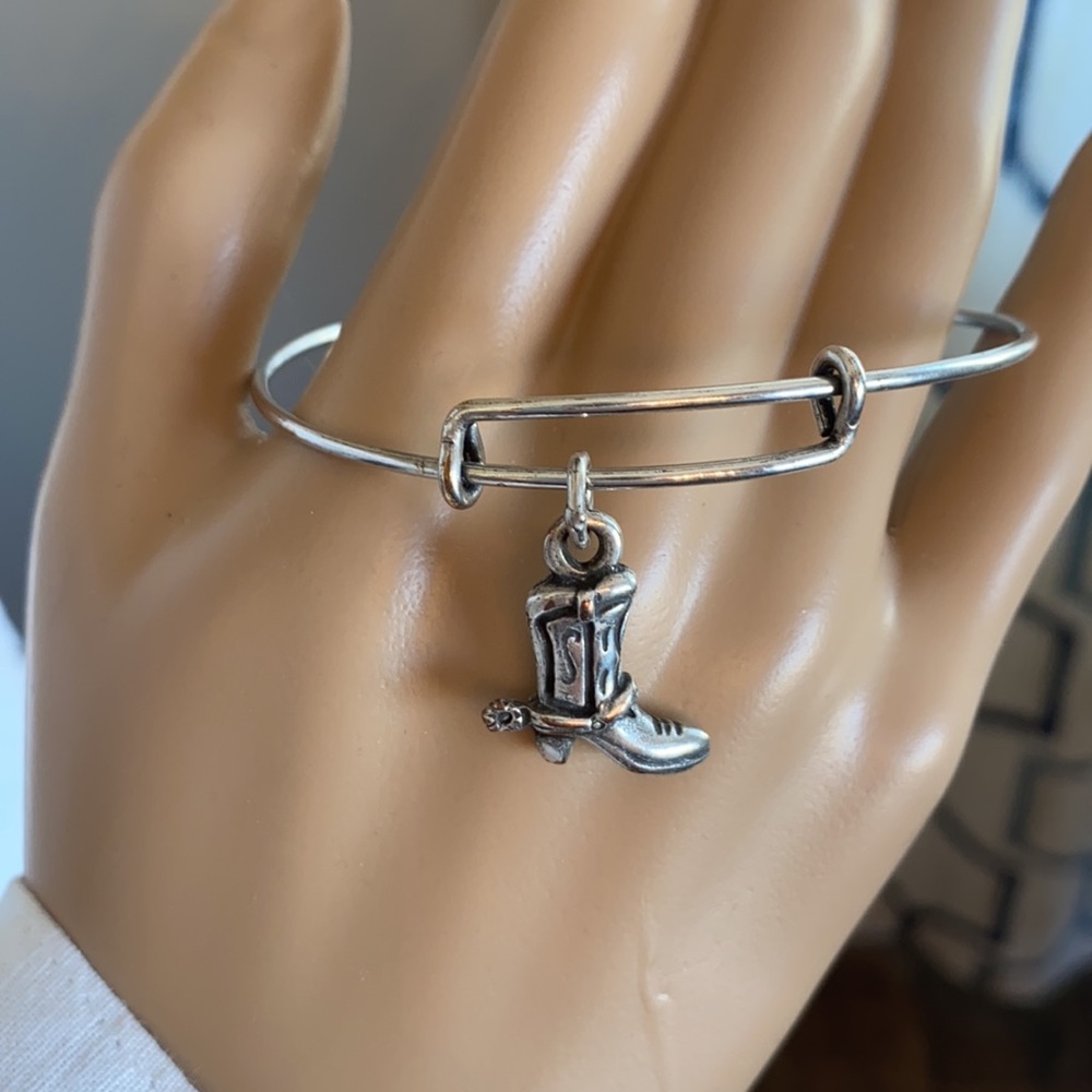 Alex and Ani Western Boot Silver Charm Bracelet